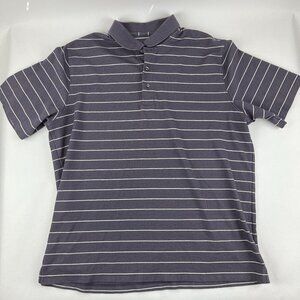 Eddie Bauer Polo Mens XL Gray Striped Short Sleeve